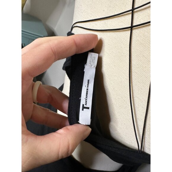 T by Alexander Wang Strappy Tank Dress Size Large Black Mid Length Bodycon - Picture 7 of 9